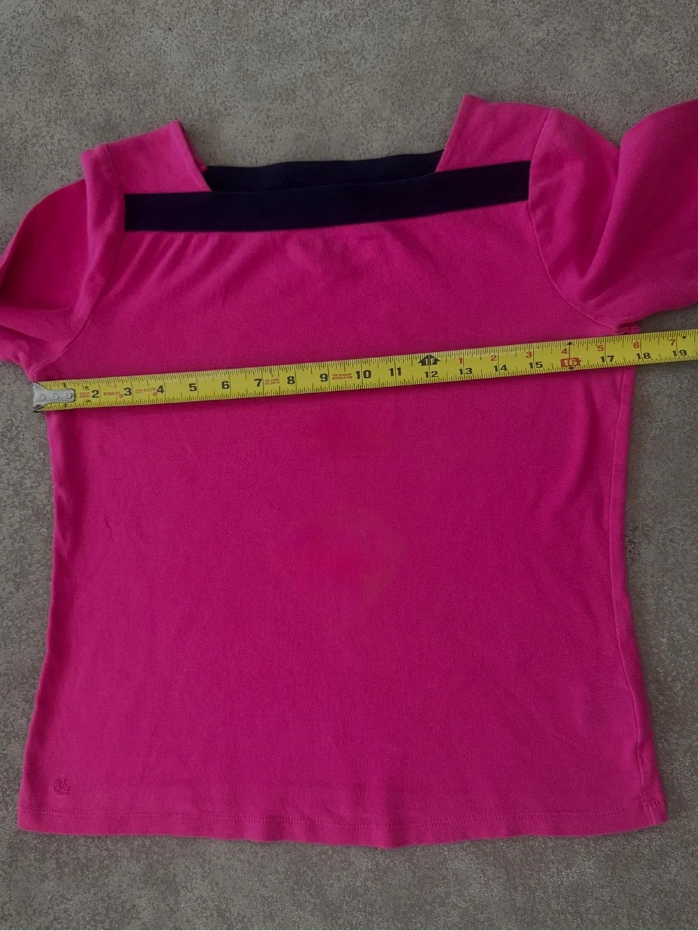 Lauren Ralph Lauren Pink 100% Cotton Square Neck 3/4 Sleeve Top Medium - Picture 8 of 9